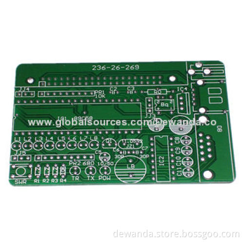 Double-sided OCB with green solder mask and white legend, HASL